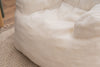 Soft Tufted Foam Bean Bag Chair With Teddy Fabric Ivory White