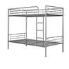 Twin Over Twin Metal Bunk Bed  Silver