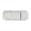 Rectangular Sliding Top Coffee Table With 2 Drawers And 2 Hidden Storage For Living Room 47.2