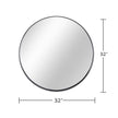 32 Inch Black Metal Framed Round Bathrrom Mirror For Wall.