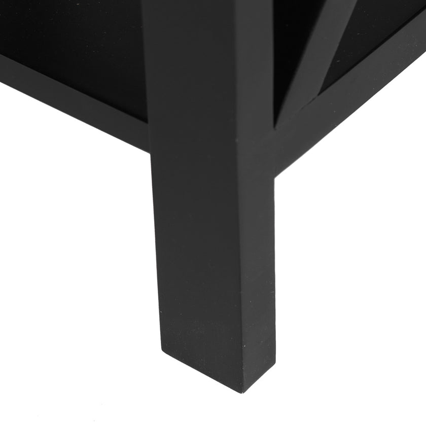 Black, MDF Painted, 40x30x55cm, Bedside Table