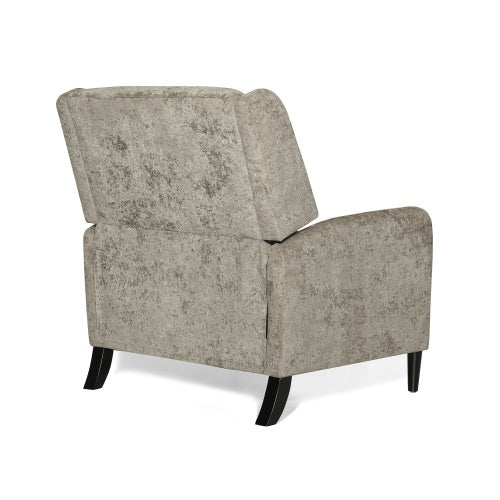 Oversized Textured Fabric Pushback Recliner Dark Beige And Dark Brown