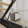 Full Size Bed Frame With Gas Lift Storage Bed With Modern Wingback Headboard, USB