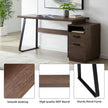 Home Office Computer Desk With Drawers Hanging Letter-size Files, 65 Inch Writing Study Table With Drawers