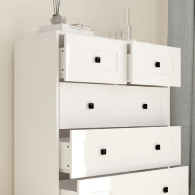 Chest Of Drawer With 5 Drawers White Color Farm Door