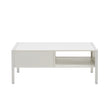 40.16 Rattan Coffee Table With Sliding Door, Metal Legs - Modern Living Room