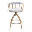 26 Swivel Counter Height Bar Stool, Set Of 2- Fabric Seat With Metal Frame, Modern Industrial Design Bar Chairs For Kitchen Island, Dining Room, Home Bar, Counter Seat