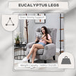 Gray Fabric Tufted Club Accent Chair With Removable Cushion, Wooden Legs