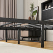 Full Size Bed Frame With Storage Headboard, Metal Platform Bed With Charging Station, Bookcase Storage, No Box Spring Needed, Easy Assembly, Noise-Free, Black