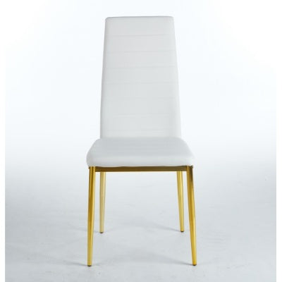 Chair Set Of 4,GOLDEN COLOR LEG,WHITE SEAT