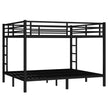 Metal California King Over California King Bunk Bed For Teens And Adults,Space-Saving Noise Reduced No Box Spring Needed, Black