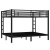 Metal California King Over California King Bunk Bed For Teens And Adults,Space-Saving Noise Reduced No Box Spring Needed, Black