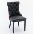 Furniture Collection, Modern High-End Tufted Solid Wood Contemporary PU & Velvet Upholstered Dining Chair-2 Piece Set
