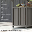 Outdoor Bar Cart With Storage, Stainless Steel Outdoor Bar Table Top, Wheeled HDPE Kitchen Island For Food Prep, Gray