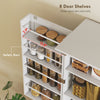 Farmhouse Kitchen Pantry, 72 Tall Pantry Cabinet With 4 Barn Doors, 4 Adjustable Shelves And 8 Door Shelves, White