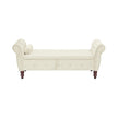 63.38Velvet Multifunctional Storage Rectangular Ottoman Bench Comes With Crystal Buckle Solid Wood Legs With 1 Pillow
