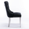 Nikki Modern Velvet Upholstered Dining Chair - Solid Wood, High-end Tufted