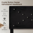 Modern Platform Bed Frame With Upholstered Headboard & Wooden Slats - No Box Spring Needed, Easy Assembly, Black