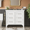 36'' Bathroom Vanity With Resin Sink Combo, Free Standing Single Vanity Set With Four Drawers, Solid Wood Frame Bathroom Storage Cabinet