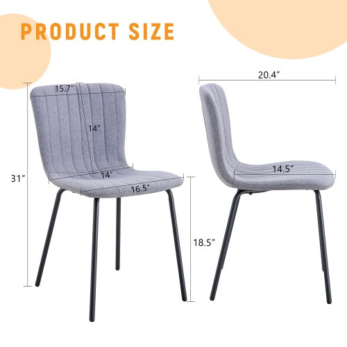 Luxury Minimalist Chairs - A Set Of 4 High Quality Dining Chairs With Black Metal Legs. The Integral Metal Leg Structure Is Suitable For Various Interior Decoration Styles.
