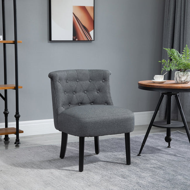 Modern Accent Leisure Chair with Mid Back Button-Tufted Upholstered and Legs for Living Room and Bedroom