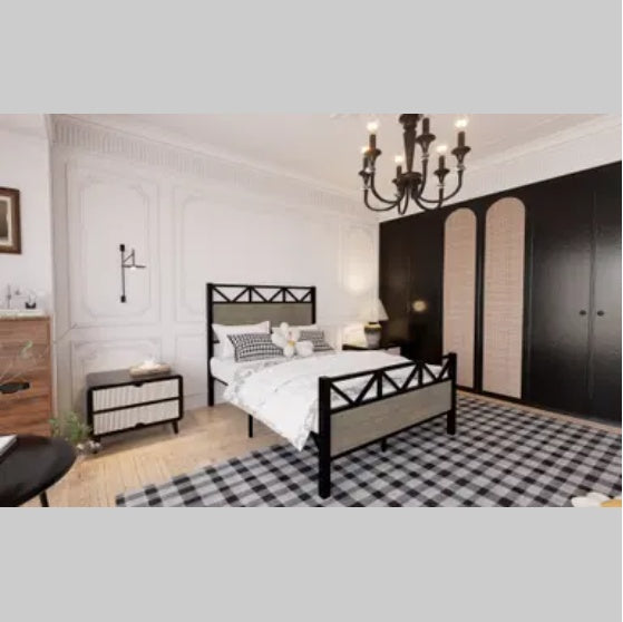 Full Size Bed Fram  Easy Assembly Brown