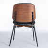 A&A Furniture, Dining Chairs Set Of 2 Mid Century Modern Retro Faux Leather Chair With Walnut Bentwo