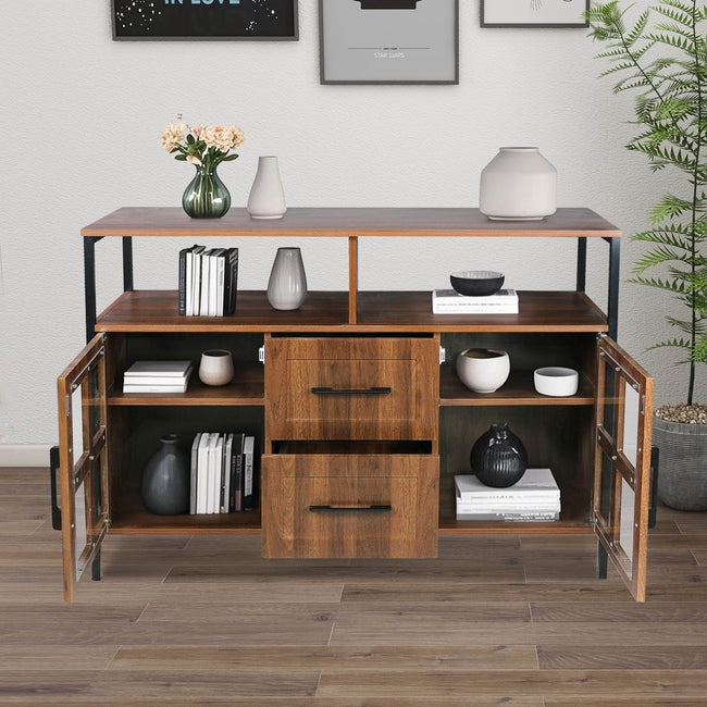 Living Room Shelves, With Two Storage Rooms, Storage Box, Modern Kitchen Utensils Cabinet, Self-service Wooden Storage Cabinet, Corridor Dining Room Transparent Glass Cabinet