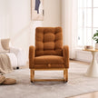LY-5104 Caramel Accent Rocking Chair With Footrest High Back Rubber Wood Rocking Legs Bedroom Living Space 26.77D X 38.36W X 39.76H Inch