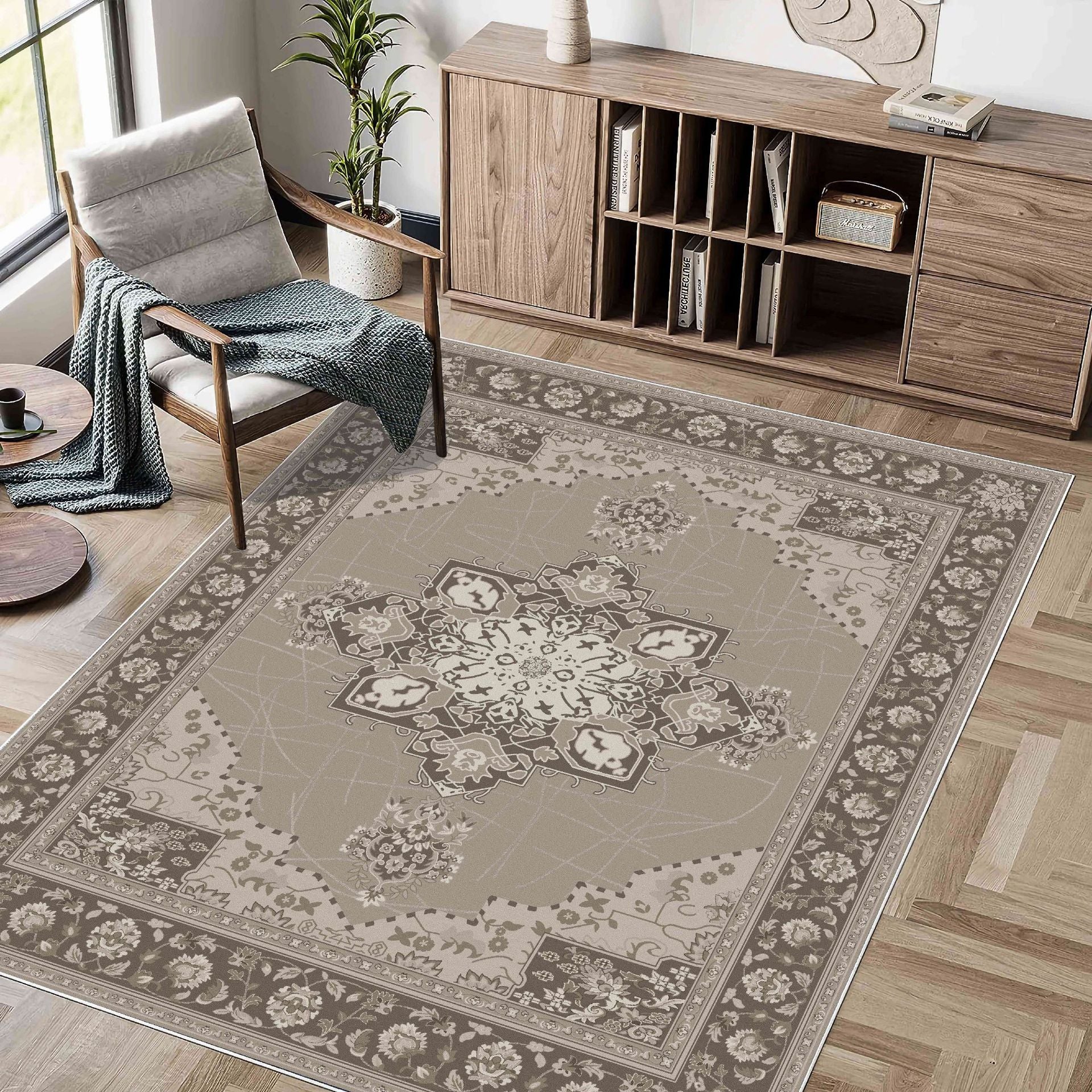 Bohemian Style Foldable Washed Cashmere Living Room Carpet