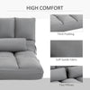 Folding Upholstered Couch Bed Gray Convertible Floor Sofa Chair Metal Frame Pillows
