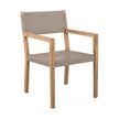 Outdoor Dining Chairs Set Of 2, Light Teak Acacia Wood Frame And Multi Light Brown PE Wicker, Ideal For Patios, Gardens