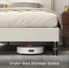 Platform Bed Frame With Fabric Upholstered Headboard And Wooden Slats Support, Fully Upholstered Mattress