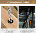 Wooden Swing Bench Heavy Duty Steel Chains 59 W X 29.5 D High Backrest, 440lbs Capacity, Natural