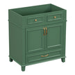 30'' Bathroom Vanity Without Top,Solid Wood Frame Bathroom Storage Cabinet With Soft Closing Doors,Frame Bathroom Storage Cabinet Only, Retro Style, Green