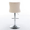 Swivel Velvet Barstools Adjustable 25 33  Seat, Modern Upholstered Chrome Base