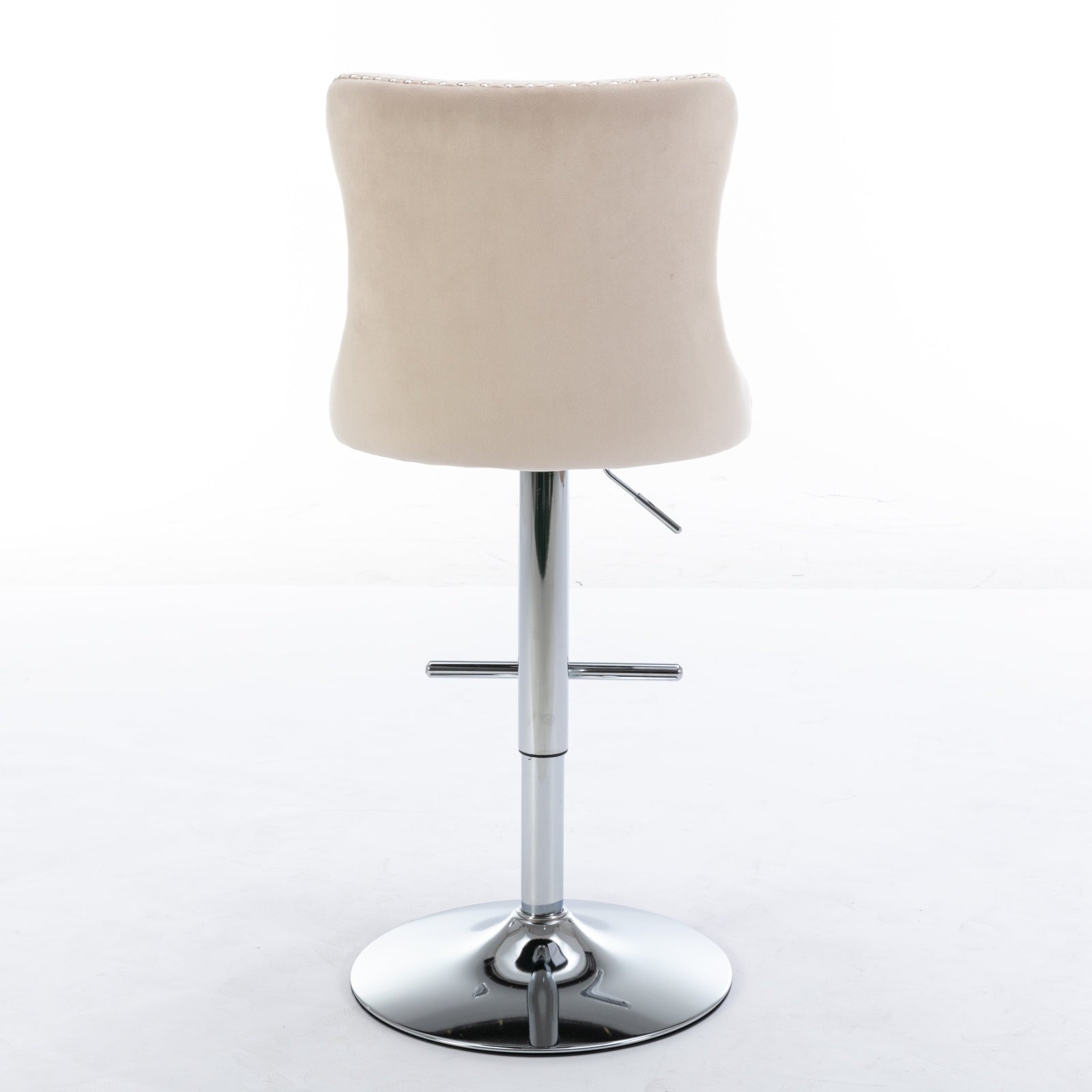 Swivel Velvet Barstools Adjustable 25 33  Seat, Modern Upholstered Chrome Base