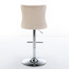 Swivel Velvet Barstools Adjustable 25 33  Seat, Modern Upholstered Chrome Base