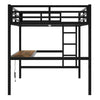 Metal Full XL Size Loft Bed With Power Outlet And LED Lighted, Space-Saving, Noise Reduced, Black
