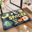 Cartoon Rocket Bath Mat Bathroom Decoration Area Rug Toilet Anti-slip Foot Mats Thickened Flocking Bath Carpet Non-slip Doormat Absorbent Bathroom Mat