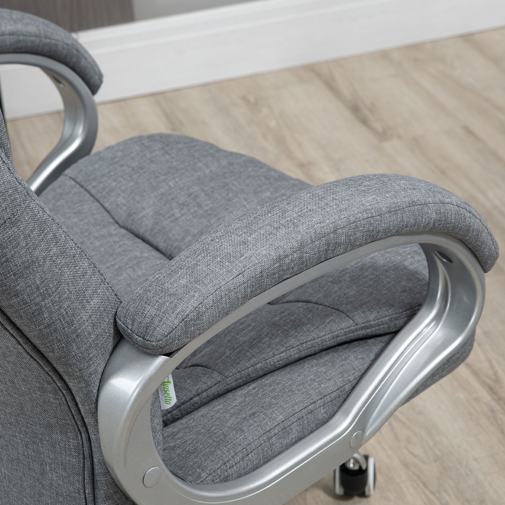 Vinsetto High Back Executive Home Office Chair Adjustable Height Upholstered Padding Gray