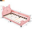 Twin Size Upholstered Daybed With Carton Ears Shaped Headboard