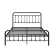 Metal Platform Bed Frame, Victorian Style Headboard Footboard Under Bed Storage No Box Spring Needed Queen Size Black