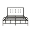 Metal Platform Bed Frame, Victorian Style Headboard Footboard Under Bed Storage No Box Spring Needed Queen Size Black