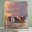 3D Horse Printed Flannel Throw Blanket For Girls Women Running Horse Throw Blanket Fleece Blankets With Horses On Them Flannel Blanket Cool Horse Soft Plush Blanket For Couch Bed 130X150cm 150X200cm