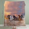3D Horse Printed Flannel Throw Blanket For Girls Women Running Horse Throw Blanket Fleece Blankets With Horses On Them Flannel Blanket Cool Horse Soft Plush Blanket For Couch Bed 130X150cm 150X200cm