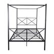 Metal Canopy Bed Frame, Platform Bed Frame Queen With X Shaped Frame Queen Black