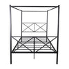 Metal Canopy Bed Frame, Platform Bed Frame Queen With X Shaped Frame Queen Black