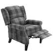 Vintage Armchair Sofa Comfortable Upholstered Leisure Chair  Recliner Chair For Living Room Grey Check