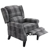 Vintage Armchair Sofa Comfortable Upholstered Leisure Chair  Recliner Chair For Living Room Grey Check